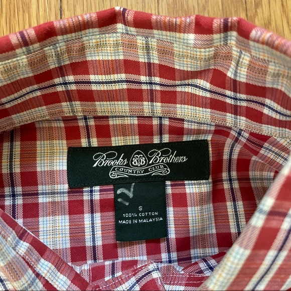 Brooks Brothers Country Club Plaid Red Button Down Collar Shirt Small - Picture 6 of 10